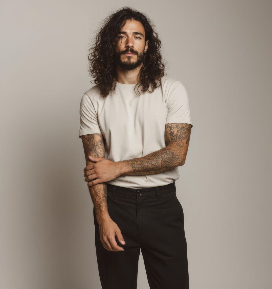 T-shirt Regular Fit in Weiß | Print Nils Skarke (PriNS)